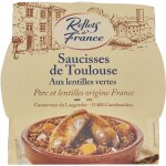Plat cuisin� saucisses toulouse lentilles reflets de france - la barquette de 300g