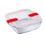 Plat À four verre carré 22x25 cm avec couvercle cook & heat pyrex - le plat + couvercle Plat À four verre carré 22x25 cm avec couvercle cook & heat pyrex - le plat + couvercle