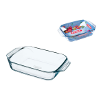 Plat  four verre rectangulaire avec poignes 39x25 cm pyrex - le plat  four