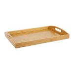 Plateau bambou avec anses en chrome 43x29x5, 5 cm - l'unité Plateau bambou avec anses en chrome 43x29x5, 5 cm - l'unité