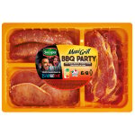 Plateau grill bbq party c�tes de porc - chorizos � griller - filets de porc socopa - la barquette de ...