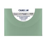 Pochette coin en polypropyl�ne - 27x35 cm - vert bleu canson - la pochette