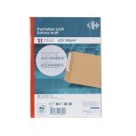 Pochette kraft auto - adhsive - 22, 9 x 32, 4 cm - 90g carrefour - le lot de 25 pochettes