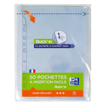 Pochette perfore quick'in 21x29, 7 cm - 25 feuilles oxford - le lot de 50 pochettes