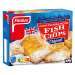 Poissons pan�s colin d'alaska msc fa�on fish & chips findus - les 4 filets de 100 g
