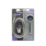 Pommeau de douche et flexible 1 jet chrome carrefour home - l'ensemble