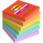 Post - it repositionnable playful - 76 x 76mm - 90 feuilles post - it - le lot de 6 blocs