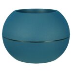 Pot de fleurs granit boule en pastique d50cm bleu riviera - le pot de fleur