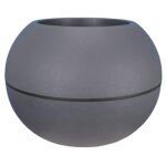 Pot de fleurs granit boule en pastique d50cm gris riviera - le pot de fleur