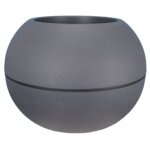Pot de fleurs granit boule en plastique d40cm gris riviera - le pot de fleurs