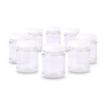 Pot de yaourt en verre avec couvercle  visser home equipement - le lot de 8 pots