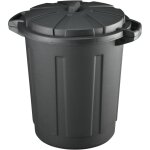 Poubelle d'extrieur 80l noir carrefour home - la poubelle