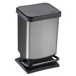 Poubelle � p�dale - 20l - carbone - 7540008 rotho - la poubelle