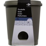 Poubelle � p�dale 3l plastique - taupe carrefour home - la poubelle