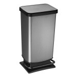 Poubelle  pdale - 40l - carbone - 7541010 rotho - la poubelle