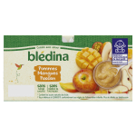 Compotes bébé dès 8 mois pommes mangues passion bledina - les 4 pots de 100g Compotes bébé dès 8 mois pommes mangues passion bledina - les 4 pots de 100g