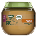Pure de fruits pomme bio bb ds 4 / 6 mois bledina - les 2 pots de 100g