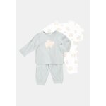 Pyjama bb aqua / blanc 12 mois tex baby - le lot de 2 pyjamas