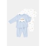Pyjama bb ciel / blanc 12 mois tex baby - le lot de 2 pyjamas