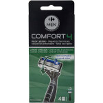 Rasoir jetables pour homme 4 lames confort carrefour - le paquet de 3