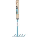 Rteau de jardin  main 5 dents courbes poignes bois couleur alatoire carrefour - l'unit