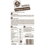 Ravioles fromage frais basilic carrefour original - la barquette de 240g