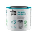 Recharge poubelle  couches bb blanc tommee tippee - le lot de 3 recharges