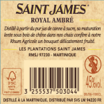 Rhum agricole royal ambr saint james - la bouteille de 1l