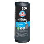 Sac poubelle 100l ultra r�sistant liens coulissants x10 carrefour - les 10 sacs
