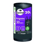 Sac poubelle  poignes 20l essential - les 20 sacs