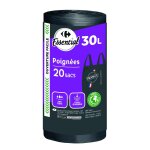 Sac poubelle  poignes 30l essential - les 20 sacs