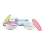 Saladier de conservation avce couvercle x4 pasabahce - le lot de 4 saladiers
