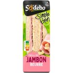 Sandwichs club pain complet jambon beurre sodebo - 2 clubs triangles - 125 g