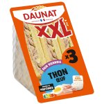Sandwich pain viennois thon ?uf xxl daunat - la barquette de 3 sandwichs