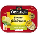 Sardines citron - basilic s / huile connetable - la boite de 140 g