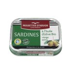 Sardines entires  l'huile d'olive bio les mouettes d'arvor - la bote de 115g