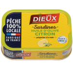 Sardines  l'huile d'olive et citron le tresor de dieux - la boite de 115g