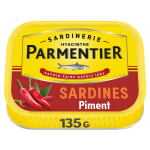 Sardines huile d'olive et piment parmentier - la boite de 135 g