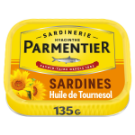 Sardines  l'huile de tournesol parmentier - la boite de 135 g