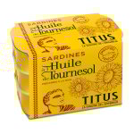 Sardines  l'huile de tournesol titus - les 3 boites de 125g