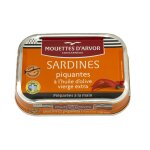 Sardines piquantes  l'huile d'olive les mouettes d'arvor - la bote de 100g