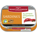 Sardines sauvages entires au piment d'espelette et  l'huile d'olive vierge extra bio les mouettes d'arvor ...