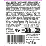 Sauce aubergines parmesan basilic florelli - le pot de 190 g Sauce aubergines parmesan basilic florelli - le pot de 190 g