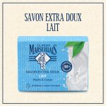 Savon solide mains et corps extra doux lait le petit marseillais - les 2 savons de 100g