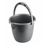 Seau plastique rond 10l gris metal - le seau de 10l