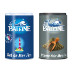 Sel et poivre duo la baleine - le lot de 2 boites - 68g - Sel et poivre duo la baleine - le lot de 2 boites - 68g -