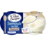 Semoule au lait nature le petit basque - les 2 pots de 140 g