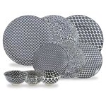 Service  vaisselle 18 pices noir en porcelaine kimiko carrefour home - le service de 18 pices