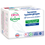Serviettes hyginiques avec ailettes nuit hypoallergnique anti - irritation love & green - le pack de ...