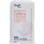 Serviettes hygi�niques avec ailettes super ultra minces simpl - le pack de 24 serviettes hygi�niques